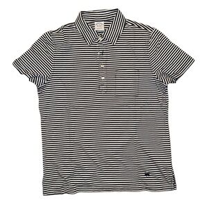 Brooks Brothers Navy Blue and White Striped Polo Shirt